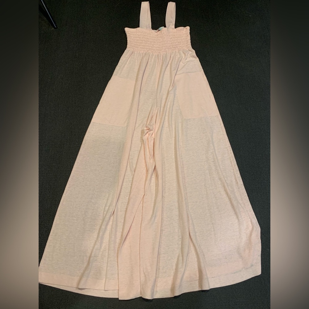 Free People Beach Sleeveless‎ Homecoming Jumpsuit Wide Leg Pink Size Large NWOT